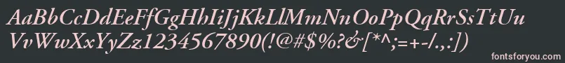 fuente AdobeGaramondLtSemiboldItalic – Fuentes Rosadas Sobre Fondo Negro