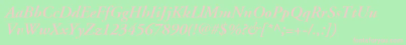 AdobeGaramondLtSemiboldItalic Font – Pink Fonts on Green Background