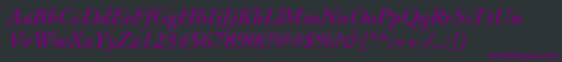 AdobeGaramondLtSemiboldItalic Font – Purple Fonts on Black Background