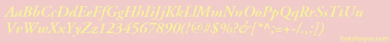 AdobeGaramondLtSemiboldItalic Font – Yellow Fonts on Pink Background