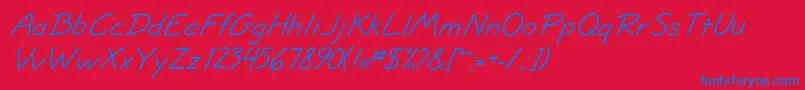 JottflfItalic Font – Blue Fonts on Red Background