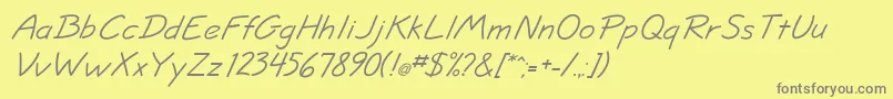 JottflfItalic Font – Gray Fonts on Yellow Background