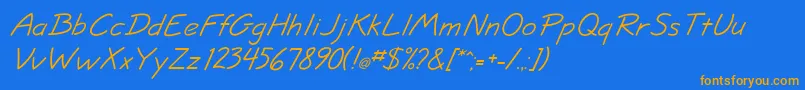 JottflfItalic Font – Orange Fonts on Blue Background