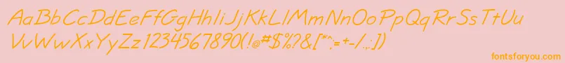 JottflfItalic Font – Orange Fonts on Pink Background
