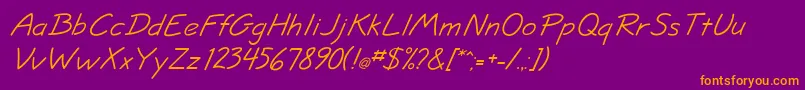 JottflfItalic Font – Orange Fonts on Purple Background