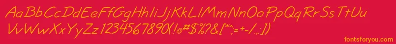 JottflfItalic Font – Orange Fonts on Red Background