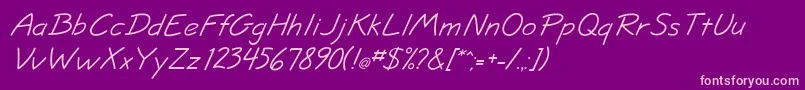 JottflfItalic Font – Pink Fonts on Purple Background
