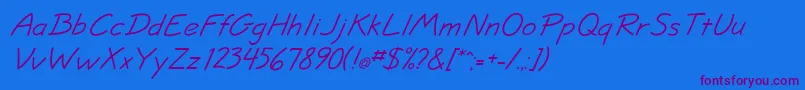 JottflfItalic Font – Purple Fonts on Blue Background