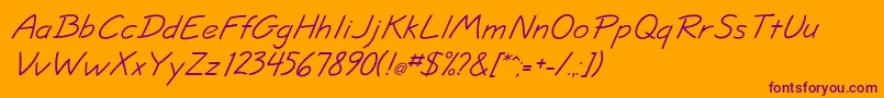 JottflfItalic Font – Purple Fonts on Orange Background