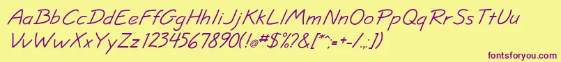 JottflfItalic Font – Purple Fonts on Yellow Background