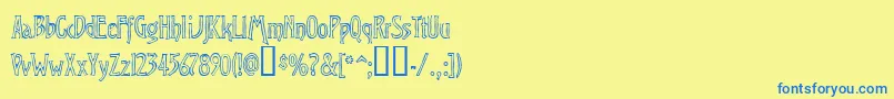 Virop Font – Blue Fonts on Yellow Background