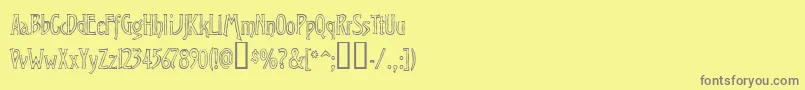 フォントVirop – 黄色の背景に灰色の文字