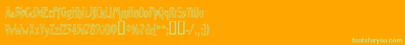 Virop Font – Green Fonts on Orange Background