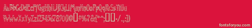 フォントVirop – 赤い背景に緑の文字