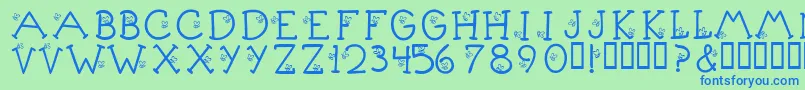 KrLittleBuzz Font – Blue Fonts on Green Background