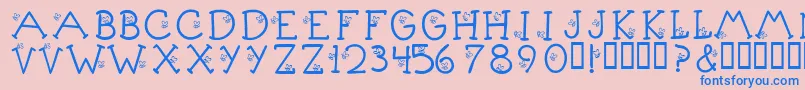 More about KrLittleBuzz Font KrLittleBuzz Font – Blue Fonts on Pink Background