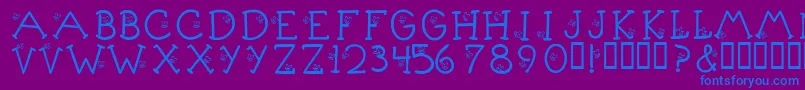 KrLittleBuzz Font – Blue Fonts on Purple Background