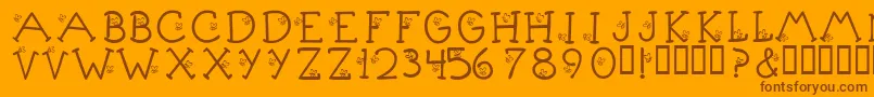 KrLittleBuzz Font – Brown Fonts on Orange Background