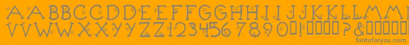 KrLittleBuzz Font – Gray Fonts on Orange Background