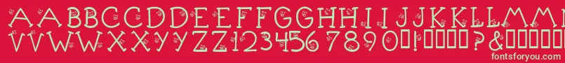 KrLittleBuzz Font – Green Fonts on Red Background