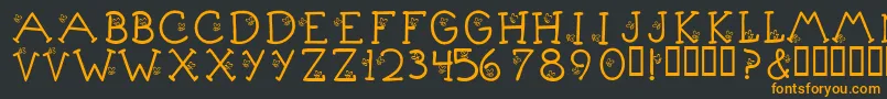 フォントKrLittleBuzz – 黒い背景にオレンジの文字