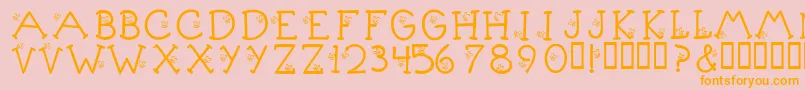 KrLittleBuzz-Schriftart – Orangefarbene Schriften auf rosa Hintergrund