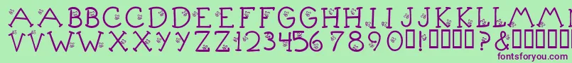 KrLittleBuzz Font – Purple Fonts on Green Background