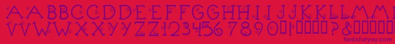 KrLittleBuzz Font – Purple Fonts on Red Background