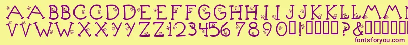 KrLittleBuzz Font – Purple Fonts on Yellow Background