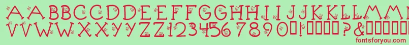KrLittleBuzz Font – Red Fonts on Green Background