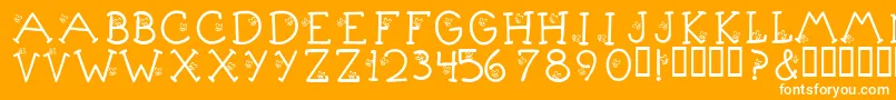 フォントKrLittleBuzz – オレンジの背景に白い文字