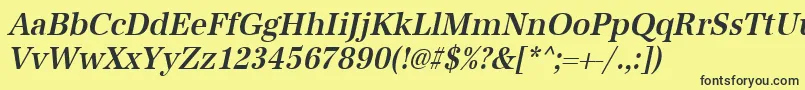 UrwantiquatmedextnarOblique Font – Black Fonts on Yellow Background