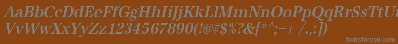 UrwantiquatmedextnarOblique Font – Gray Fonts on Brown Background
