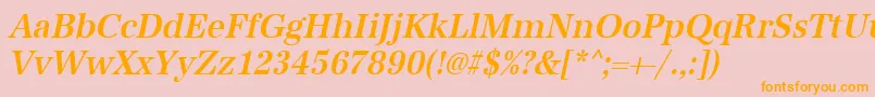 UrwantiquatmedextnarOblique Font – Orange Fonts on Pink Background