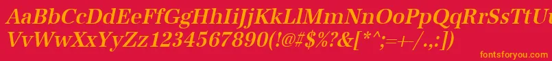 UrwantiquatmedextnarOblique Font – Orange Fonts on Red Background