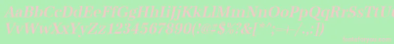 UrwantiquatmedextnarOblique Font – Pink Fonts on Green Background