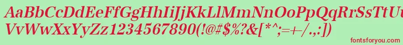 UrwantiquatmedextnarOblique Font – Red Fonts on Green Background