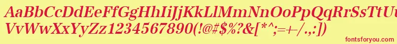 UrwantiquatmedextnarOblique Font – Red Fonts on Yellow Background