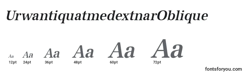 Размеры шрифта UrwantiquatmedextnarOblique
