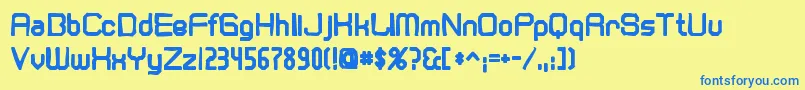 Cranberryginink Font – Blue Fonts on Yellow Background