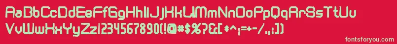フォントCranberryginink – 赤い背景に緑の文字