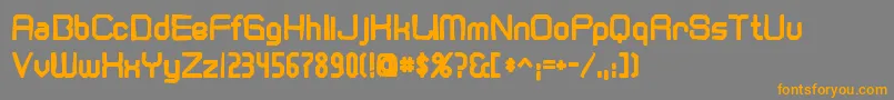 フォントCranberryginink – オレンジの文字は灰色の背景にあります。