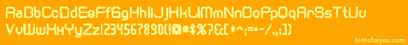 Cranberryginink-Schriftart – Gelbe Schriften auf orangefarbenem Hintergrund