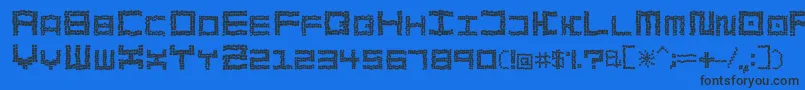 BathTilesCrumble Font – Black Fonts on Blue Background