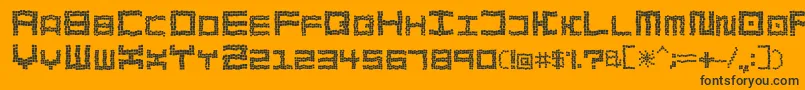 BathTilesCrumble-Schriftart – Schwarze Schriften auf orangefarbenem Hintergrund