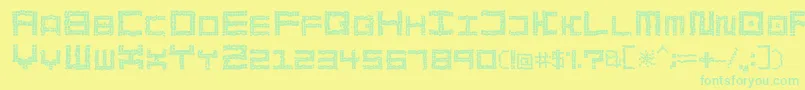 BathTilesCrumble Font – Green Fonts on Yellow Background