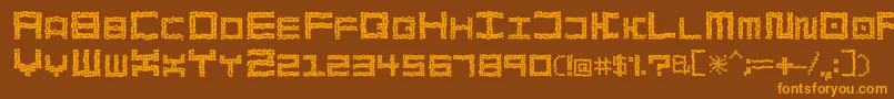 BathTilesCrumble Font – Orange Fonts on Brown Background