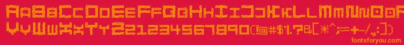BathTilesCrumble Font – Orange Fonts on Red Background