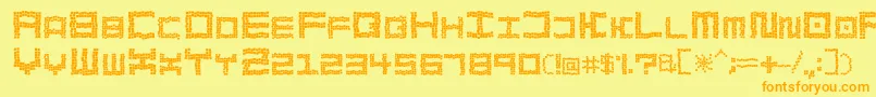 BathTilesCrumble Font – Orange Fonts on Yellow Background