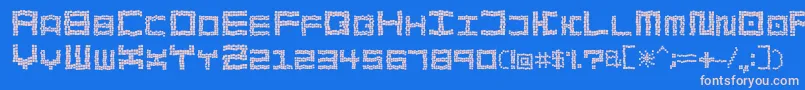 BathTilesCrumble Font – Pink Fonts on Blue Background